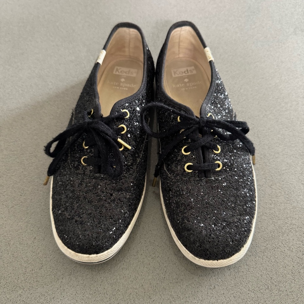 kate spade Black Glitter Sneakers
